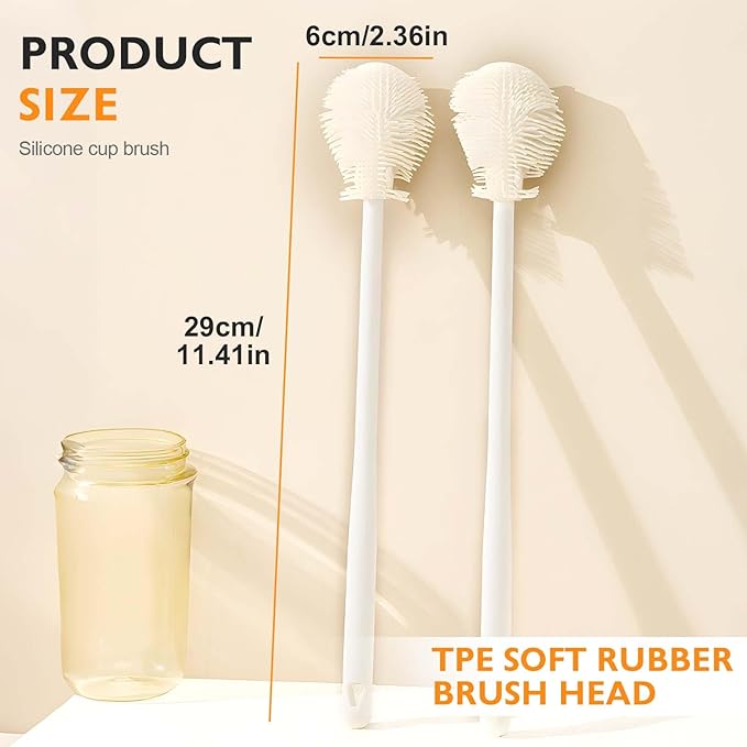 360° Flexible Silicone Bottle Brush with Long Handle,2025 New Multifunction Cleaning Foldable Cleaning Tool,Soft Bristle Silicone Cup Brush for Narrow Neck Bottles,Water Bottles (Pink A/1pcs)