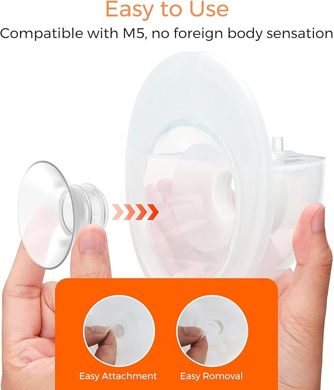Flange Inserts 17mm 6PCS - Compatible with Momcozy M5/M6/S12 Pro/S9 Pro/V1/V2,Spectra,Medela,Elvie,Lansinoh 24mm Flange - Breast Pump Replacement Pump Parts - BPA Free Silicone,6 Pack