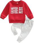Toddler Baby Boy Clothes Solid Color Long Sleeve Crewneck Sweatshirt Top Casual Pants Set 2Pcs Fall Winter Outfits