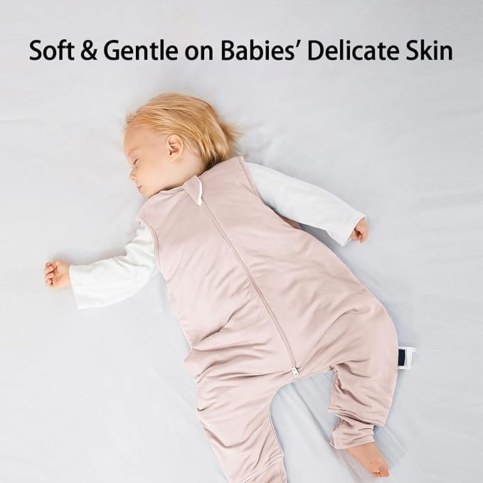 BubblePanda Rayon Made from Bamboo Toddler Sleep Sack with Feet 6-12 Months 0.5 Tog Ultra Soft Toddler Sleeping Sack Baby Sleep Bag Walker Wearable Blanket with Legs 2-Way Zipper Lightweight