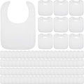 Toulite 20 Pcs White Bibs for Baby Washable Reusable Waterproof Cotton Feeder Bibs with Double Sided Design for Baby Shower Activity and Gifts