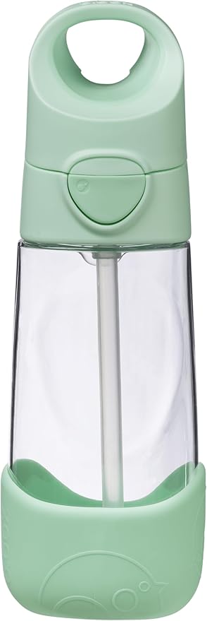 b.box Kids Water Bottle – Tritan Toddler Drink Bottle with Straw for School, Daycare, Travel w/Easy-Grip Triangular Design, Leak Proof Lid & Handle, BPA Free, Dishwasher Safe (Spearmint)