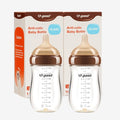 Thyseed Glass Natural Anti-Colic Baby Bottles | Newborn Breast Like Nursing Bottle for Breastfed Babies with Nipple(3-7 Months), 8oz,2 Pack