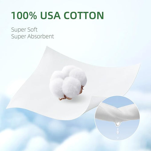 100% USA Cotton Baby Wipes for Sensitive Skin, 99% Purified Water Unscented Wet Wipes, Hypoallergenic & Plastic-Free, 1024 Count (16 Flip-Top Packs of 64)