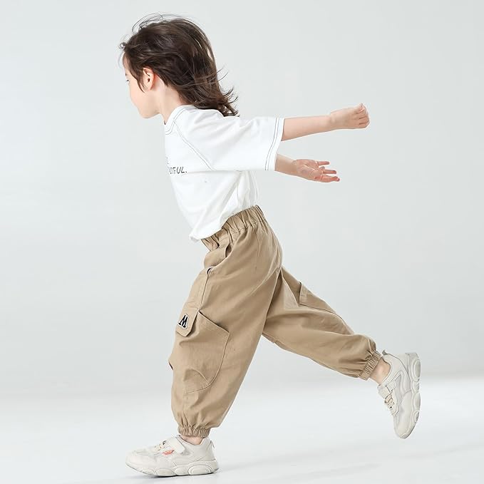 MINI PANDA Toddler Pants Boys& Girls, Relaxed Stretch Twill Toddler Casual Pants