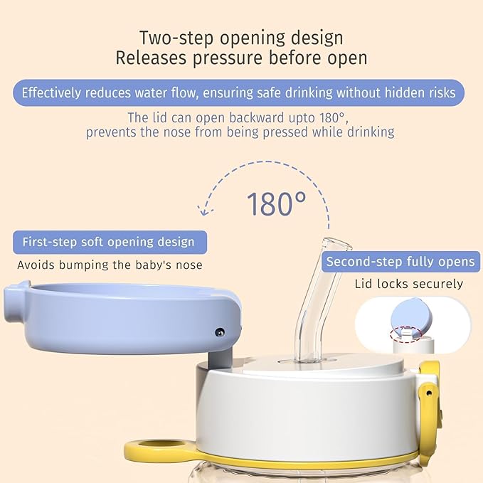 Evorie Tritan Kids Water Bottle for School with Straw, 13oz BPA Free Leak Proof Drinking Cup, Lightweight and Durable Drink Bottle (Ocean Blue)