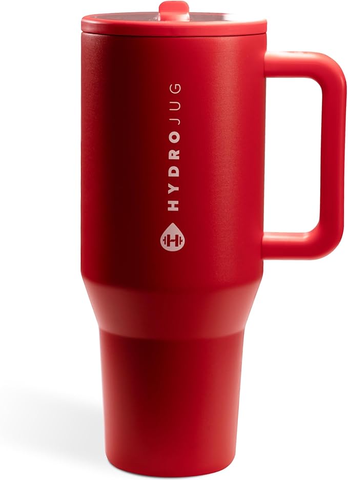 HydroJug Kids - 20 oz Insulated Kids Water Bottle with Flip Straw & Handle | Leak-Proof & Durable | Perfect for School, Sports, Lunch, Travel & Camp, Alumni Red