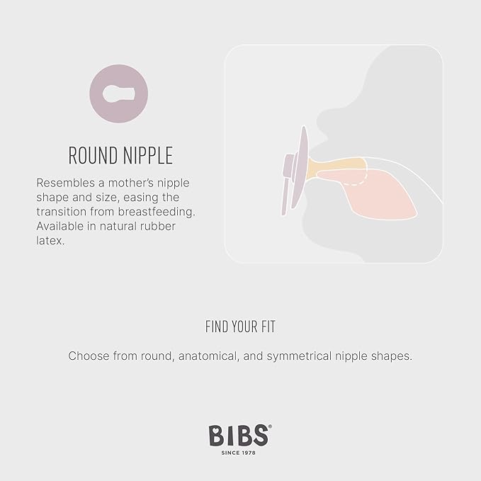 BIBS Pacifiers - Colour 4-Pack | BPA Free Baby Pacifier | Round Nipple Binkies | Natural Rubber Latex Soother | Made in Denmark | Size 6-18 Months | Sage