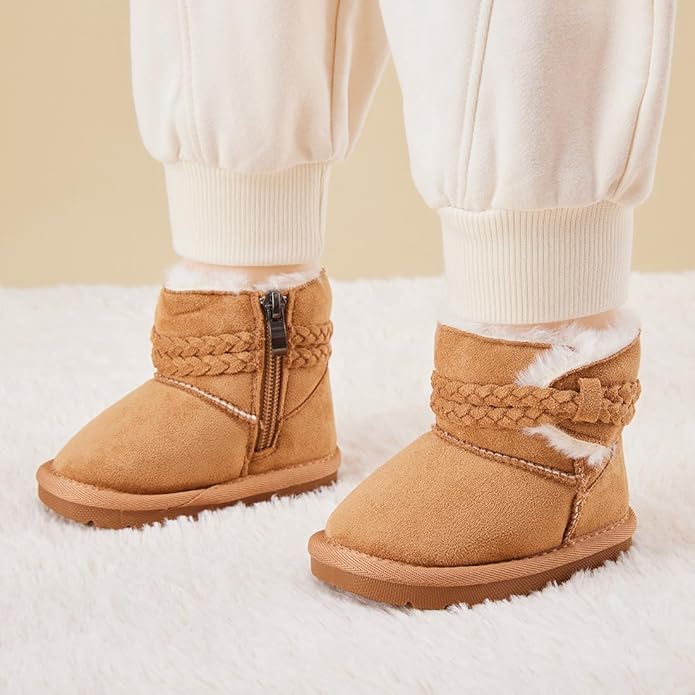 BMCiTYBM Girls Boys Snow Boots Warm Winter Fur Lined Baby Shoes (Infant/Toddler/Little Kid)