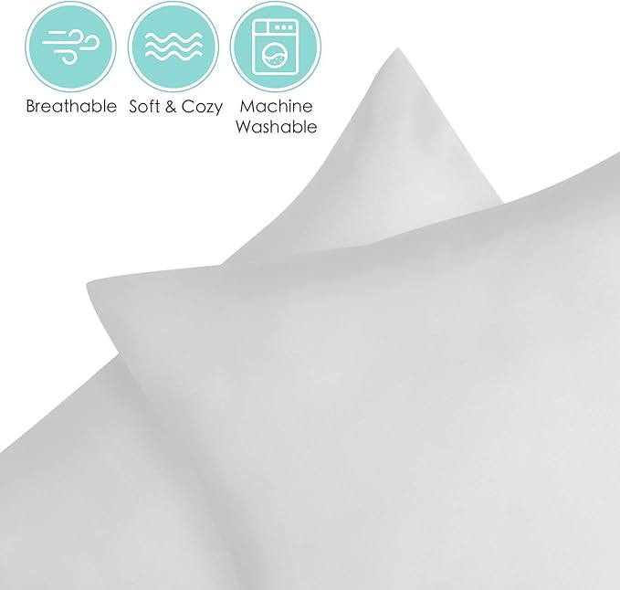 TILLYOU Toddler Pillowcase 2 Pack with Envelope Closure,13" x 18" Silky Soft Microfiber Travel Pillow Case Kids Pillowcases for Boys and Girls,Gray