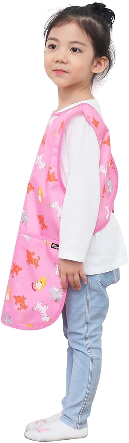 Kids Painting Apron – Waterproof Art Smock for Toddlers & Preschoolers, Messy Play, Baking, Crafts, Cooking, Mealtime
