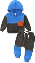 Baby Boy Outfits Short Long Sleeve Pants Clothes Set Spring Summer Hooded Patchwork Sweatshirt