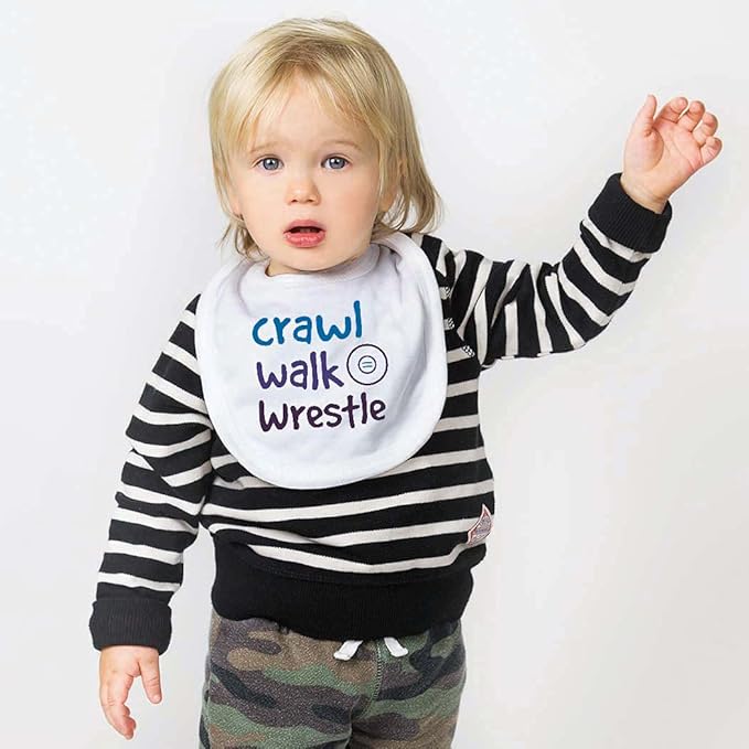 ChalkTalkSPORTS Wrestling Baby & Infant Bibs | Soft Microfiber Wrestle Baby Bibs
