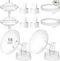 Breast Pump Accessories Kit - 18mm Flange Set Compatible with Spectra S1/S2/Motif Luna, Includes Valves, Tubing & Backflow Protectors