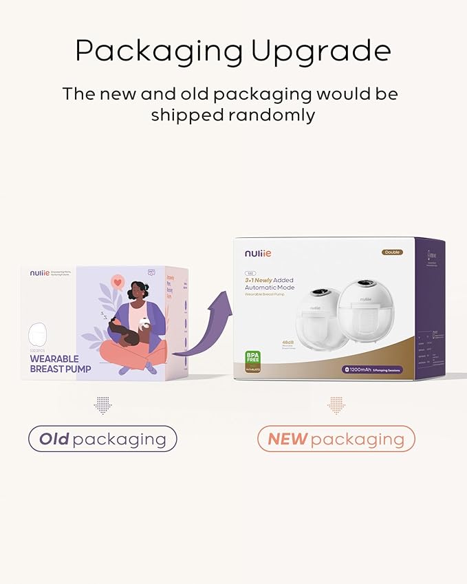 Nuliie Hands-Free Breast Pump, Wearable Breastfeeding Pump 4 Modes 9 Levels with 18/21/24MM Flange, Electric Breast Pump Portable, Replaced Pumping Accessories Included (2 Packs, Pink)