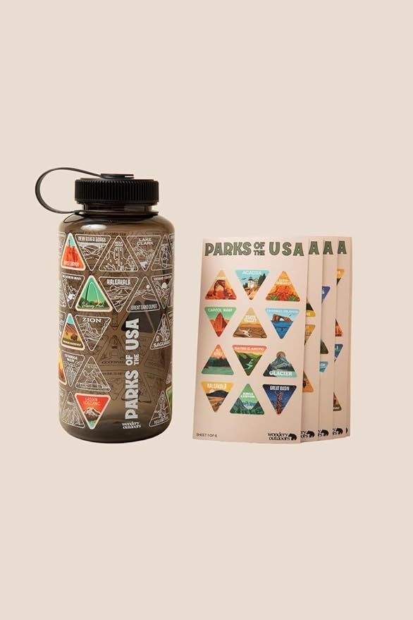 Wondery The Original Parks of the USA® Wide Mouth Adventure Bucket List Bottle (Black)