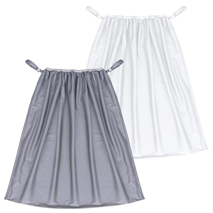 Biloban Reusable Diaper Pail Liner Bags 2 Pack for Ubbi Diaper Pail, Waterproof Larger Capacity & Washable Wet Bag for Dirty Diapers, Cloth Diaper, Laundry and Kitchen Garbage, Grey & White