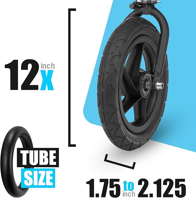 BOB Stroller Front & Rear Tire Tube Replacement [12.5" & 16"] 2-Pack – Inner Tubes for Wayfinder, Alterrain, Revolution Flex/Pro/SE, Strides, Ironman & Duallie Joggers