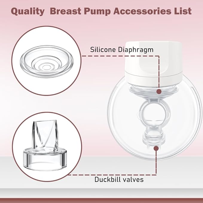 8pcs Duckbill Valves and 4pcs Silicone Diaphragm Compatible with Momcozy S12 Pro/S9 Pro/TSRETE S12/Kmaier S12 Wearable Breast Pumps Accessories,Breast Pump Replacement Parts
