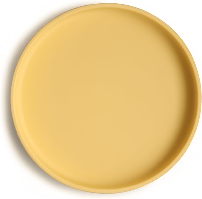 mushie Classic Silicone Suction Plate | BPA-Free Non-Slip Design (Daffodil)