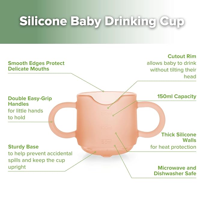 haakaa Silicone Baby Training Cup, Toddler Learning Open Cup for Baby 6 Months+, Drop-Proof BPA Free, 5 Ounce
