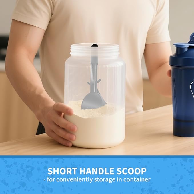 Water Bottle Funnel Pre Workout Scoop for Protein Powder 2 Pack Slide Bottom Measuring Scoop with Funnel for Coffee Grounds and Powder