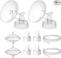 19 mm Flange Set Compatible with Spectra/Motif Luna Wide-Mouth Bottles, Breast Pump Parts Includes Breast Shield Tubing Valve Backflow Protector, Not Original Spectra Accessories