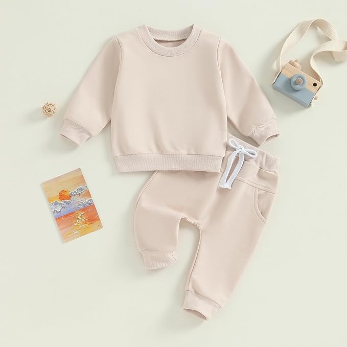 Tiaham Baby Boy Clothes Girl Outfits Fashion Sweatshirt Sweat Pant Kids Toddler Tops Pant Sets