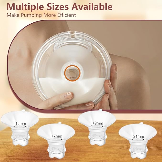 Update Flange Insert 19mm 2pcs for 24mm Flange/Shield of Most Pumps, Silicone Flanges Insert for Momcozy/Medela/Spectra/Eufy/Lansinoh/TSRETE/Elvie/NCVI/Paruu, Breastfeeding Essentials Kit