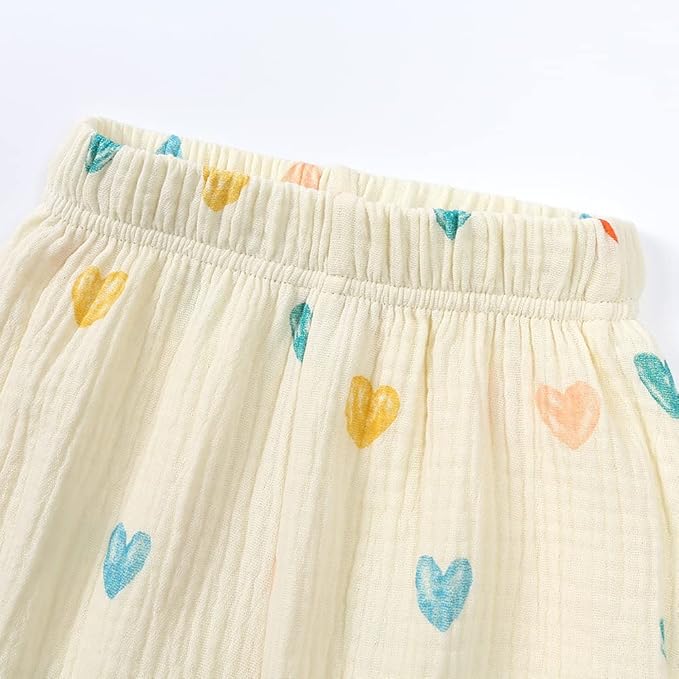 MYGBCPJS Baby Boys Girls Cotton Linen Trousers Kids Casual Ankle Pants Loose Long Bloomers