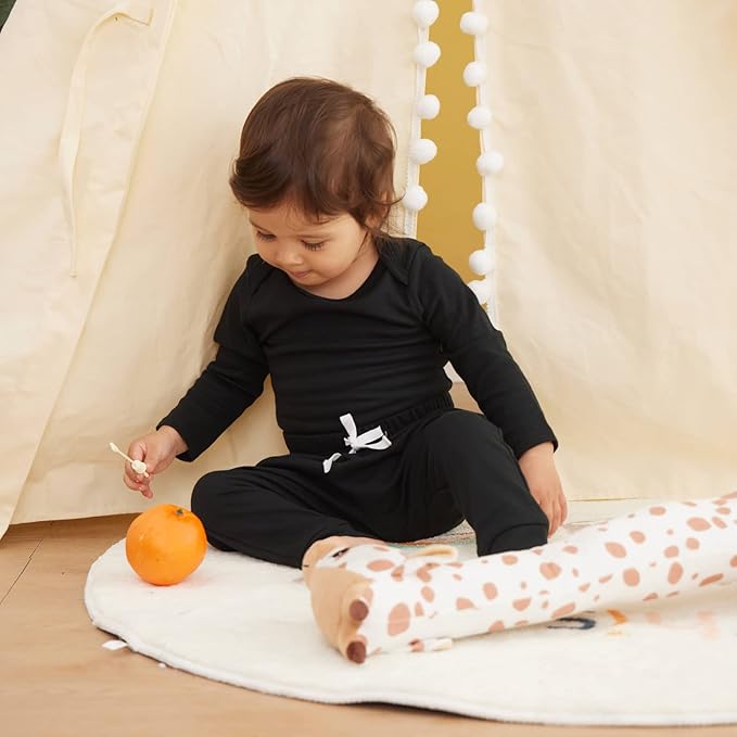 SOBOWO Newborn Baby Boy Girl 3-Pack Joggers Infant Baby Cotton Harem Pants for Toddler Boys Girls 0-3T Interlock 195 GSM