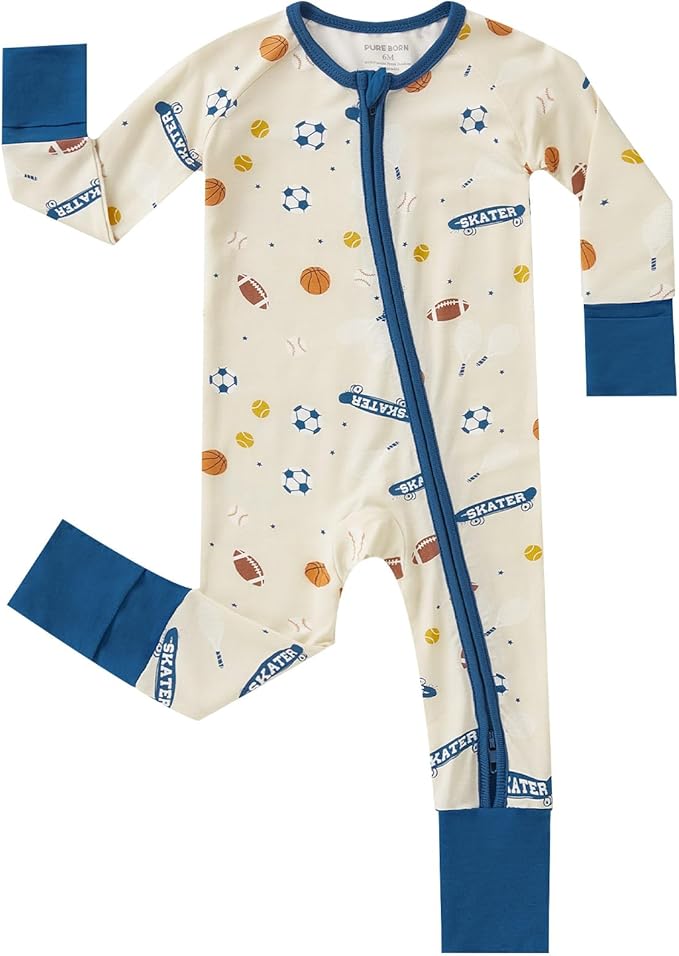 pureborn Baby Infant Boys Girls Sleeper Snug Fit Viscose from Bamboo Pajamas 0-24 Months