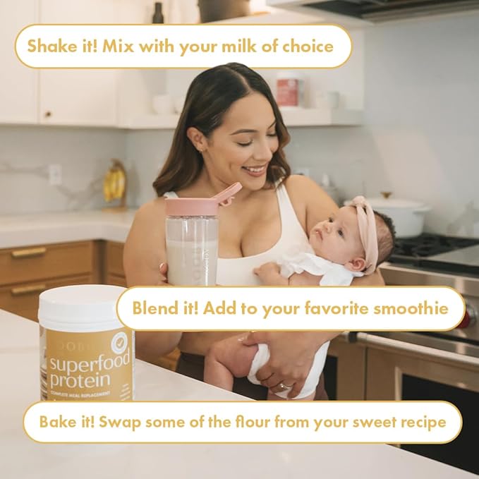 Boobie Body Superfood Protein Pregnancy and Postpartum Meal Replacement Shake, Vanilla Cookie Flavor | 19g Protein | Safe for Lactation & Motherhood | Organic, Vegan, Zero Sugar, 1 Tub (20 Servings)