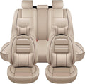 Car Seat Covers for Chevy Traverse 2009-2025 | 5-Seats Seat Covers, Waterproof Seat Protectors, Automotive Seat Covers (Full Set with Pillow,Beige)