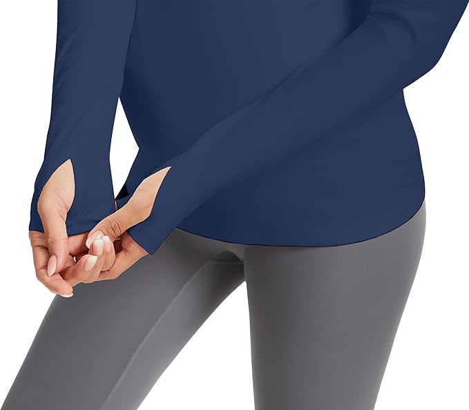 MathCat Maternity Long Sleeve Shirt with Thumbleholes,Pregnancy Casual Tee Blouse Athletic Yoga Workout Tops