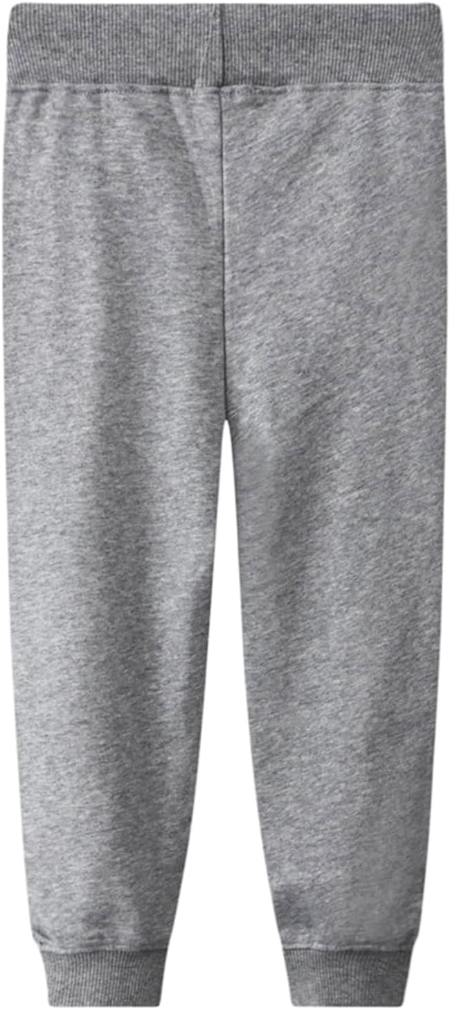 LOKTARC 2 Pack Boys Drawstring Sweatpants Cute Pattern Cotton Sport Jogger Pants