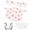 Bebamour Drool and Teething Reversible Cotton Pad For All Carry Positions Baby Carrier White Drool Bib For Boys & Girls(Strawberry)