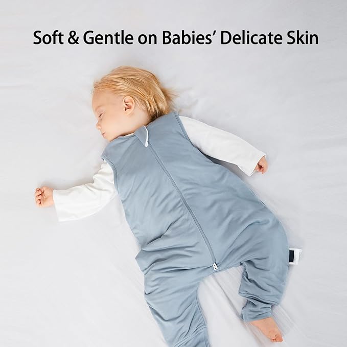 BubblePanda Rayon Made from Bamboo Toddler Sleep Sack with Feet 6-12 Months 0.5 Tog Ultra Soft Toddler Sleeping Sack Baby Sleep Bag Walker Wearable Blanket with Legs 2-Way Zipper Lightweight