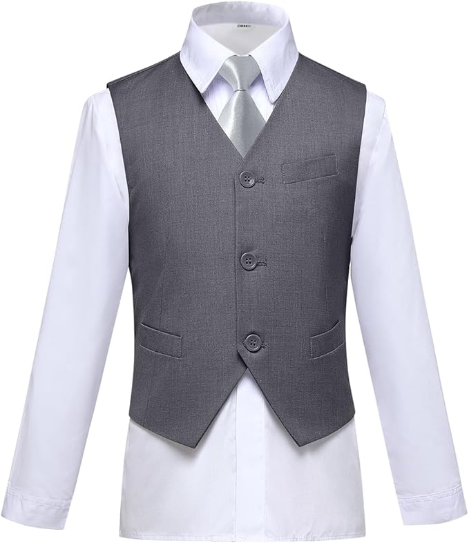 Visaccy Boys Suits Slim Fit Dress Clothes Ring Bearer Outfit