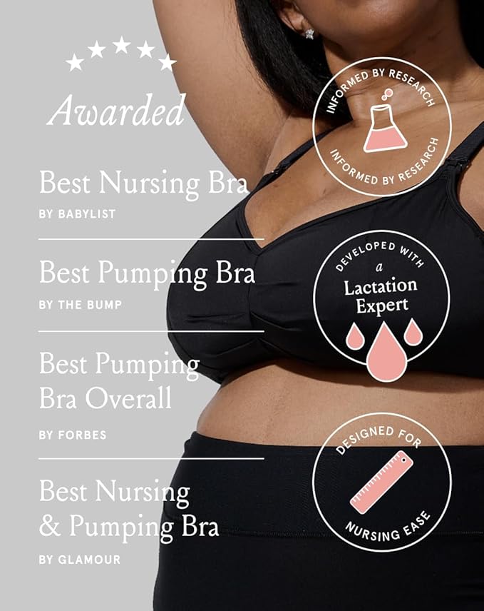 Bodily The Do Anything Nursing Bra for Breastfeeding & Hands Free Pumping, Wireless, Adjustable Maternity Bra