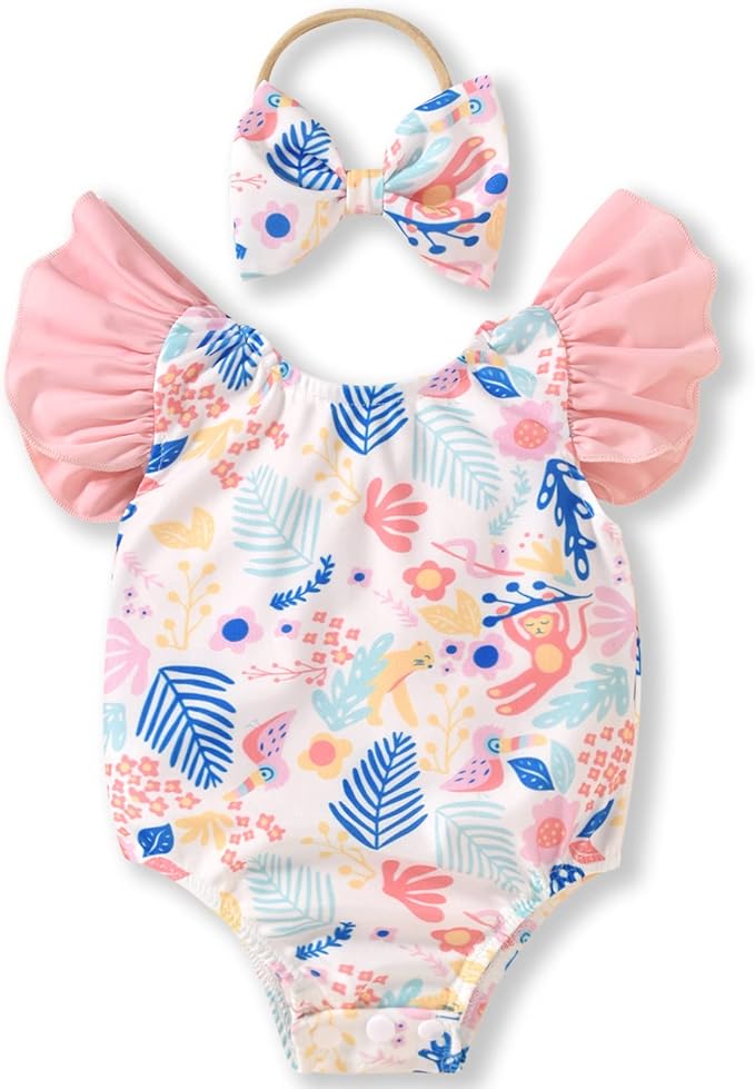 Toddler Girl Baby Ruffles Mermaid Fish Scale Swimsuit One Piece Swimwear Bathing Sunsuit