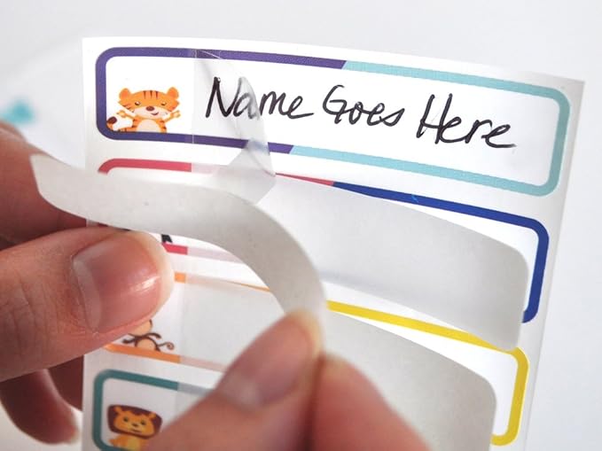Bottle Labels, Write-On Name, Self-Laminating, Waterproof, Baby Bottle Label for Daycare, Made in The USA (Playful Patterns Set of 2)