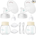 Breast Pump Parts Compatible with Spectra S1/S2/9 Plus, Not Original Accessories, Full Set Replacements Include 23mm Flanges, Valves, Backflow Protectors (Duckbills Included), Tubings and Bottles