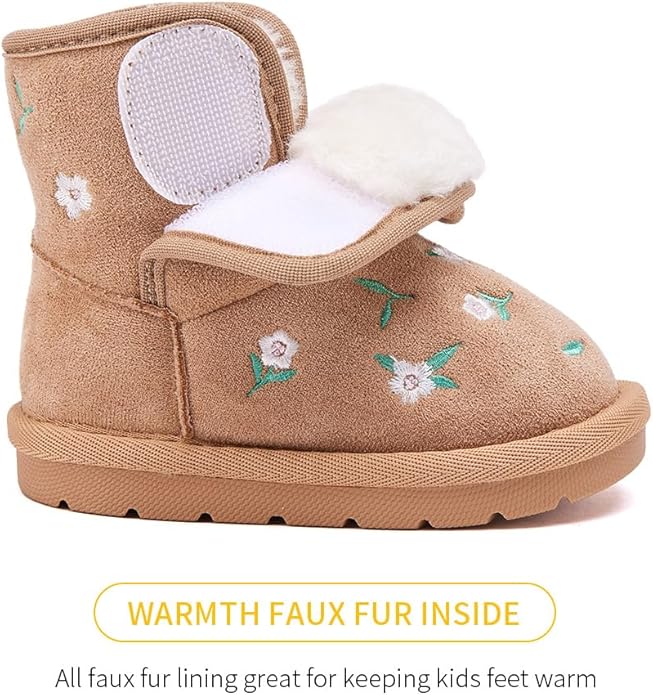 BMCiTYBM Girls Boys Snow Boots Warm Winter Fur Lined Baby Shoes (Infant/Toddler/Little Kid)