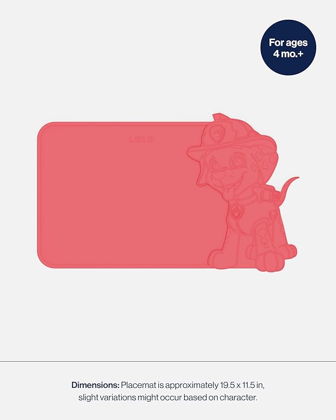 Lalo PAW Patrol Silicone Placemat for Toddlers & Babies - Non-Slip Kids Placemat for Restaurants & Dining Tables - Non-Toxic & BPA Free Safe - for Ages of 4 Months and Up - Marshall