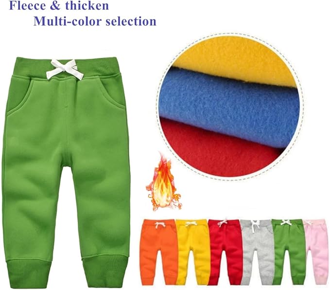 CuteOn Unisex Toddler Jogger Pants Kids Cotton Elastic Waist Winter Baby Sweatpants Pants 1-5Years