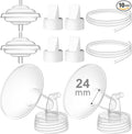 Breast Pump Accessories Kit - 24mm Flange Set Compatible with Spectra S1/S2/Motif Luna, Includes Valves, Tubing & Backflow Protectors