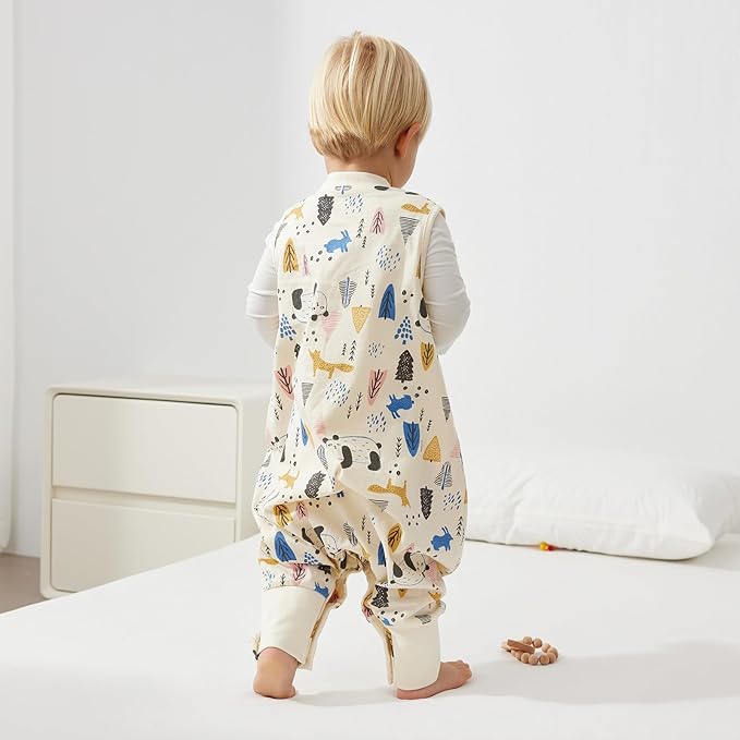 Duomiaomiao 0.5 TOG Toddler Sleep Sack 24-36 Months 100% Cotton Lightweight Baby Sleep Sack with Feet, Breathable Comfy Toddler Wearable Blanket