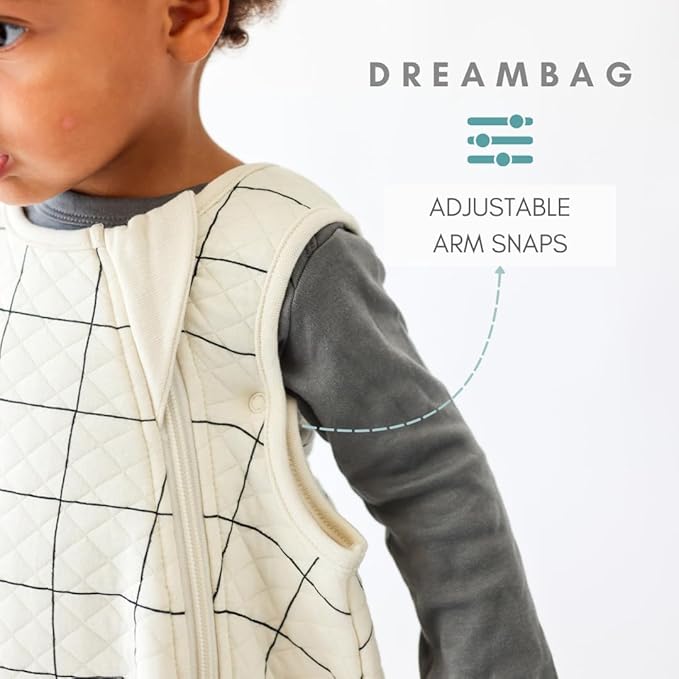 Tealbee Grow with Baby Sleep Sack – Adjustable Fit 6–24 Months for Babies & Toddlers, Soft Rayon from Bamboo Sleep Bag, Summer 0.8 TOG Wearable Blanket with 2-Way Zipper – Checkered