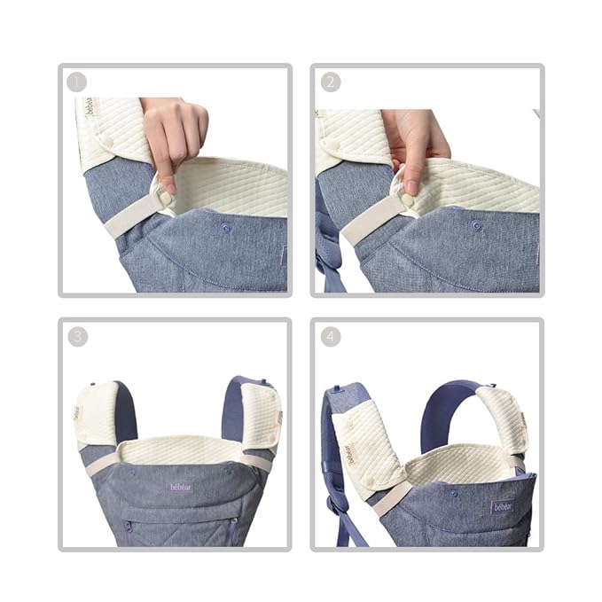 Bebamour Drool and Teething Reversible Cotton Pad For All Carry Positions Baby Carrier White Drool Bib For Boys & Girls(Light Grey)